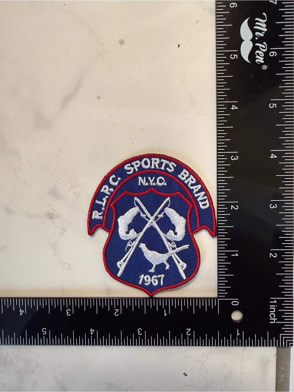 Polo by Ralph Lauren Navy Blue Red Embroidered Patch - 1967 Sports Crest